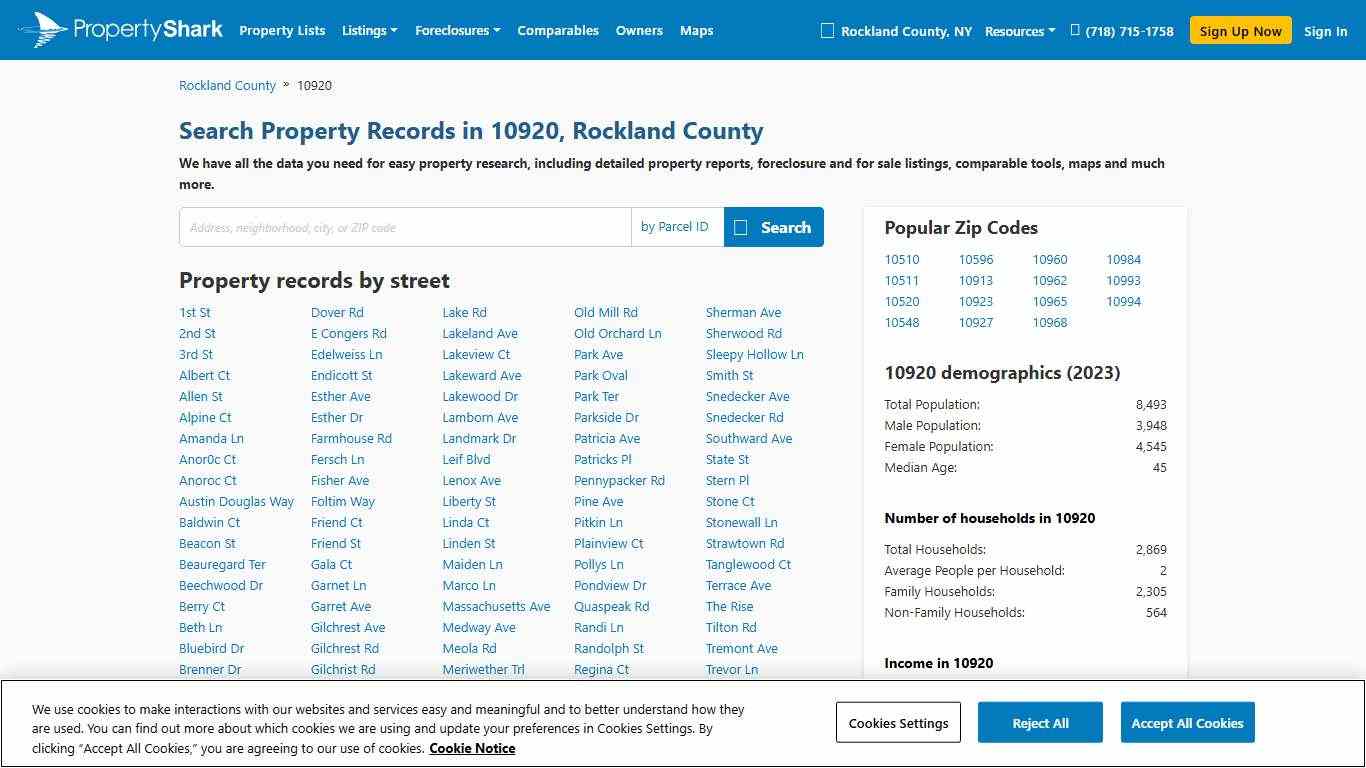 Search Property Records in 10920, Rockland County